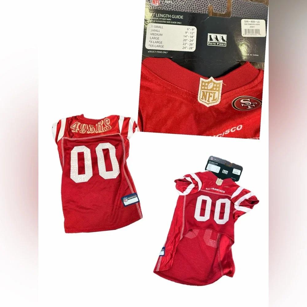 Dog large 49ers jersey